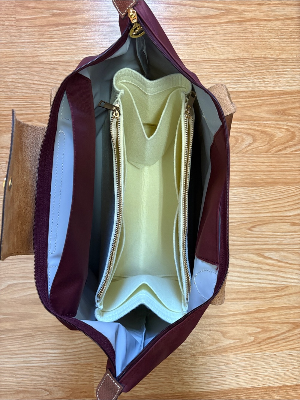 Longchamp le pliage tote large felt insert